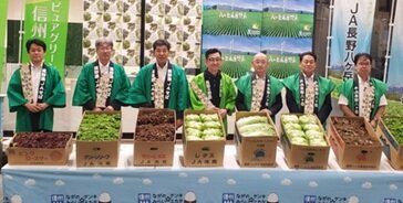 東京・豊洲市場でJA長野八ヶ岳・JA洗馬合同の野菜トップセールスを開催