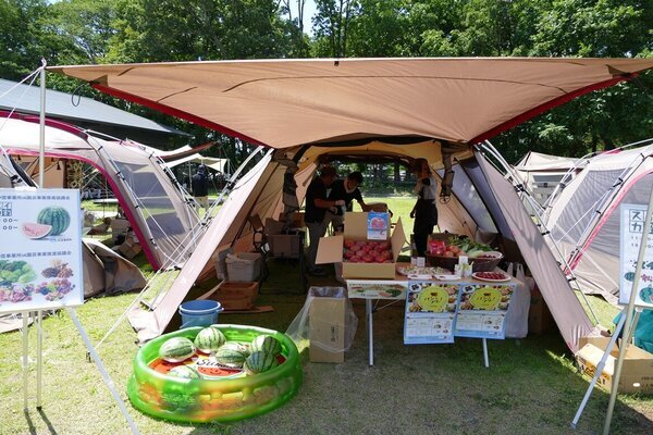 白馬で地元農産物をPR