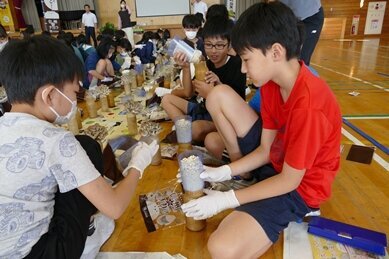 小学校で野菜ときのこの食育授業