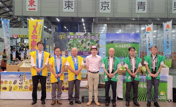 東京・大田市場でJA長野八ヶ岳・JA中野市合同のトップセールスを開催