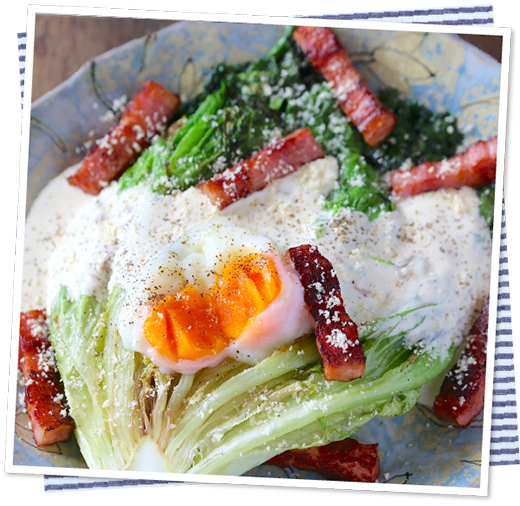 サニーレタスの焼きシーザサラダ