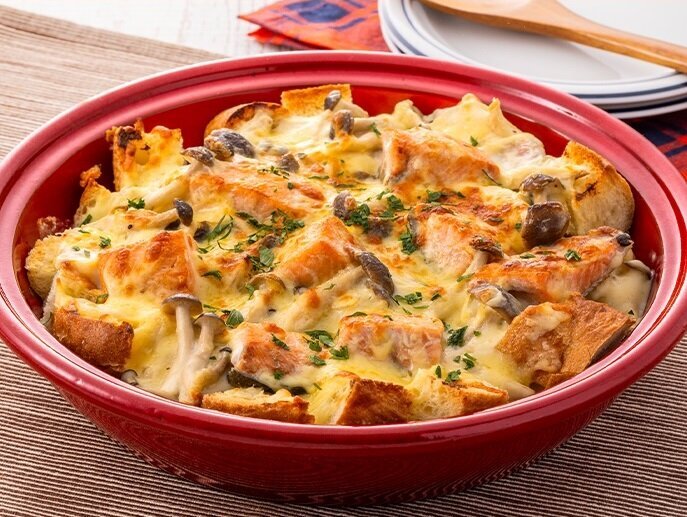 しめじと鮭のパングラタン