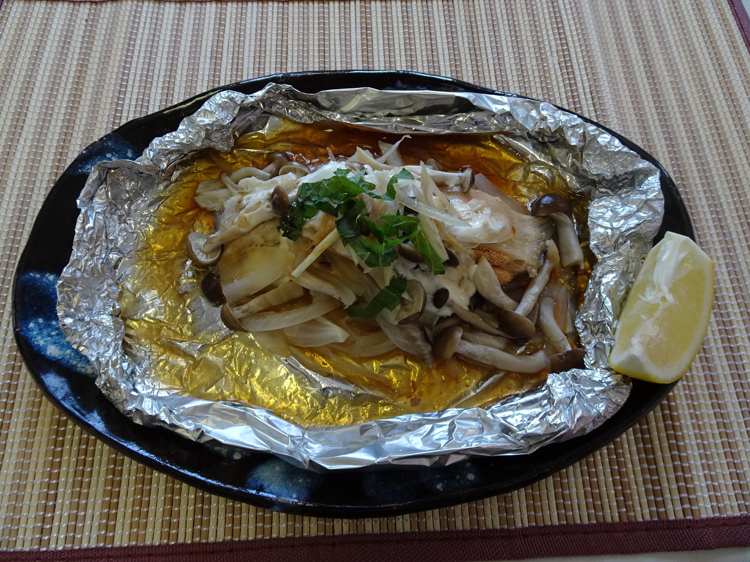 鰈のヨーグルトホイル蒸し