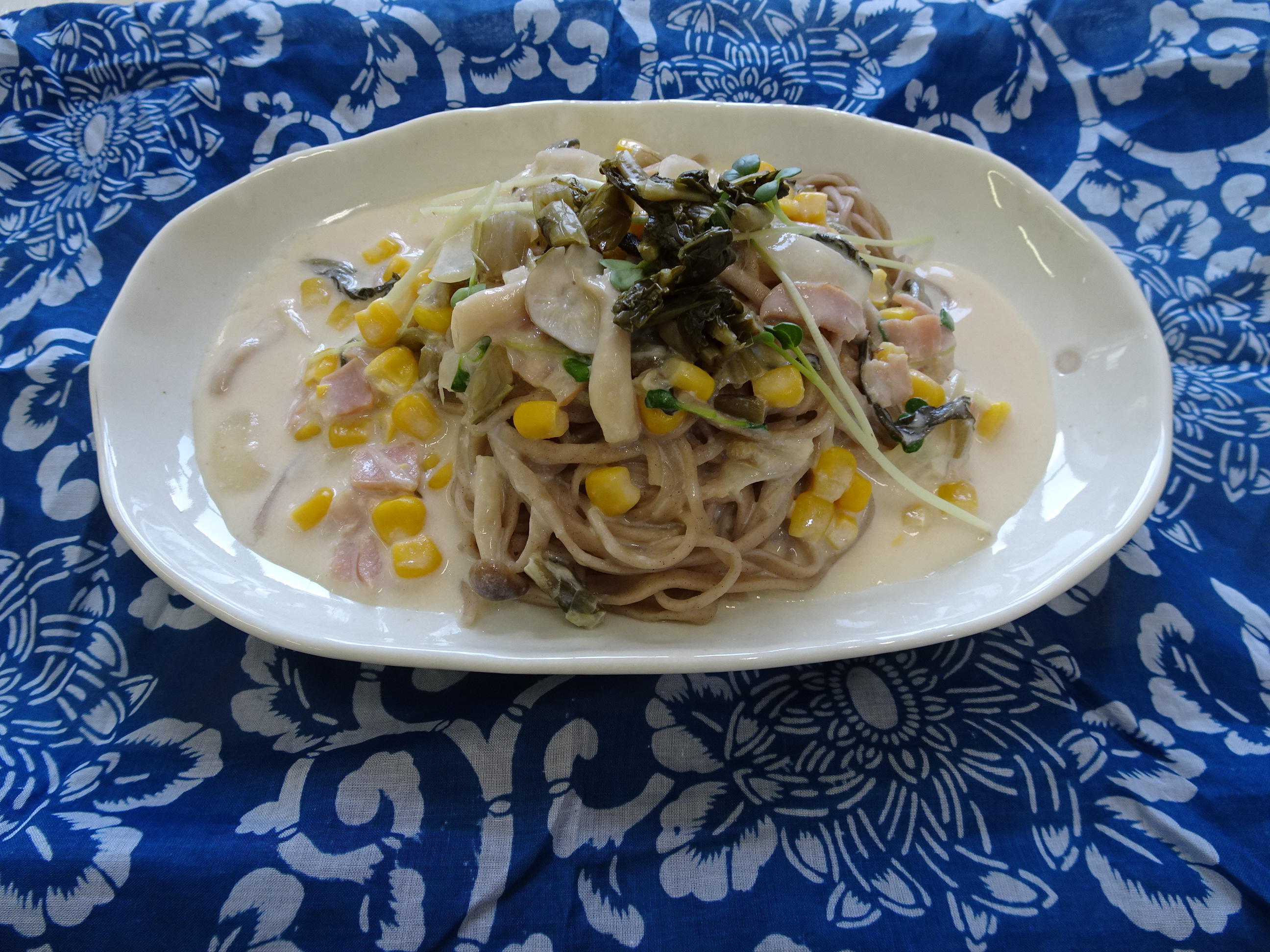 クリーム蕎麦