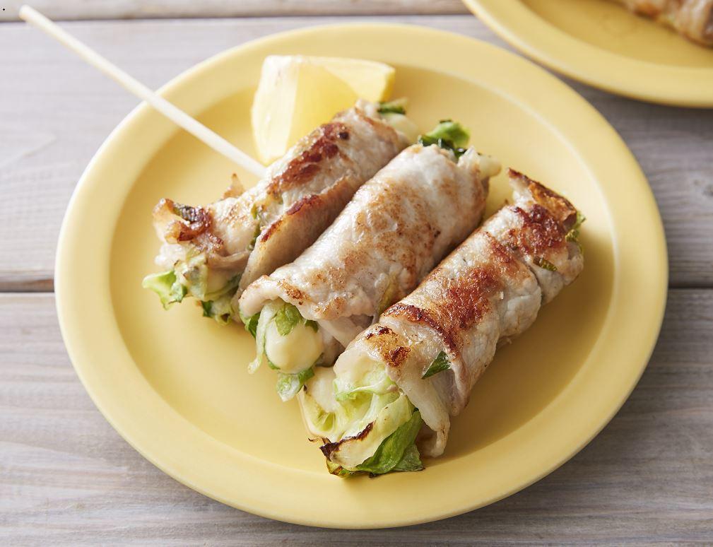 豚肉とチーズのとろーりレタス巻き