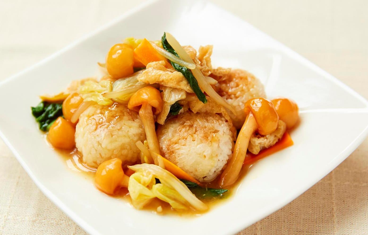 なめこで野菜料理