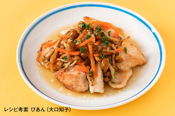 ガッツリだけどさっぱり！カリカリチキンのなめこおろし和え