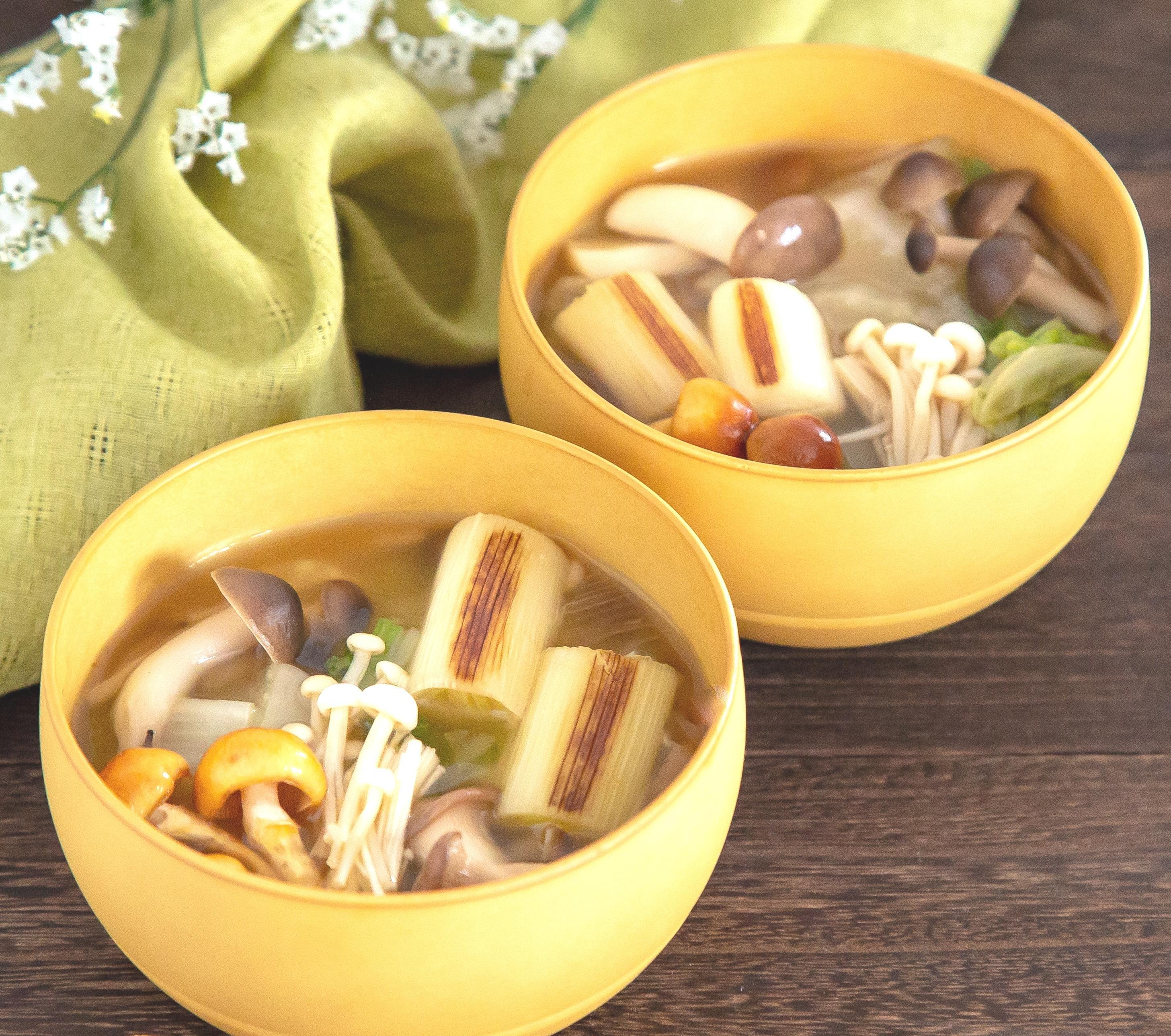 きのこと長ねぎのほっこりスープ
